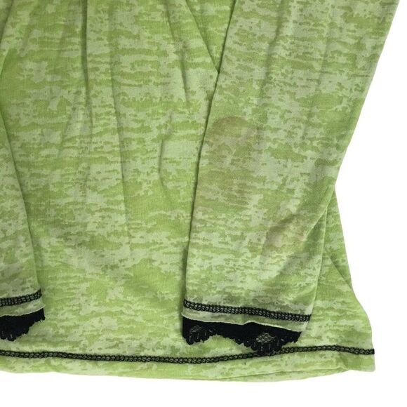 Vintage Y2K Green Indie Fairy Grunge Baddie Fitted Long Sleeve Lace Top / M - Picture 5 of 7